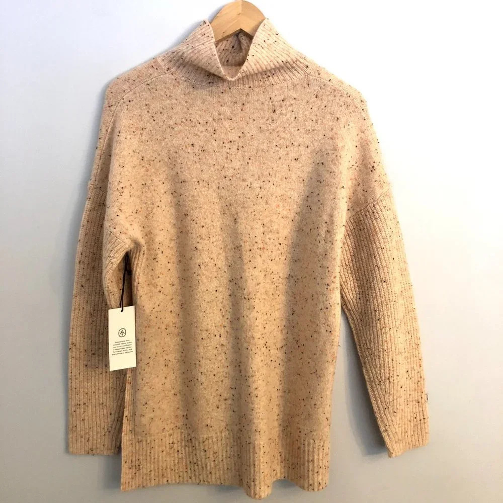 Ann Taylor Speckled Cashmere Turtleneck Sweater